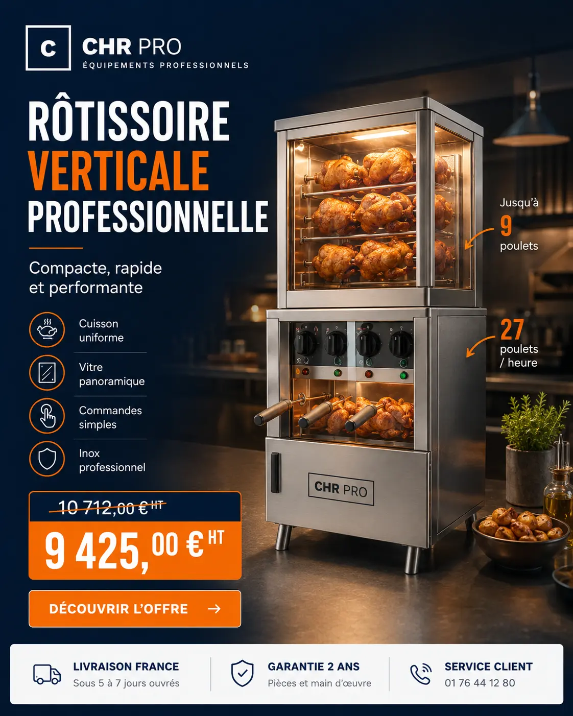 Rôtissoire verticale professionnelle — 9 425 € HT